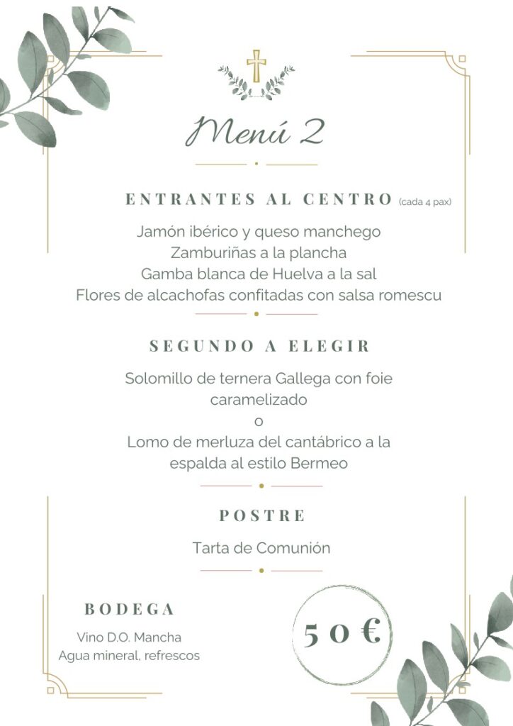 MENU2 COMUNIONES