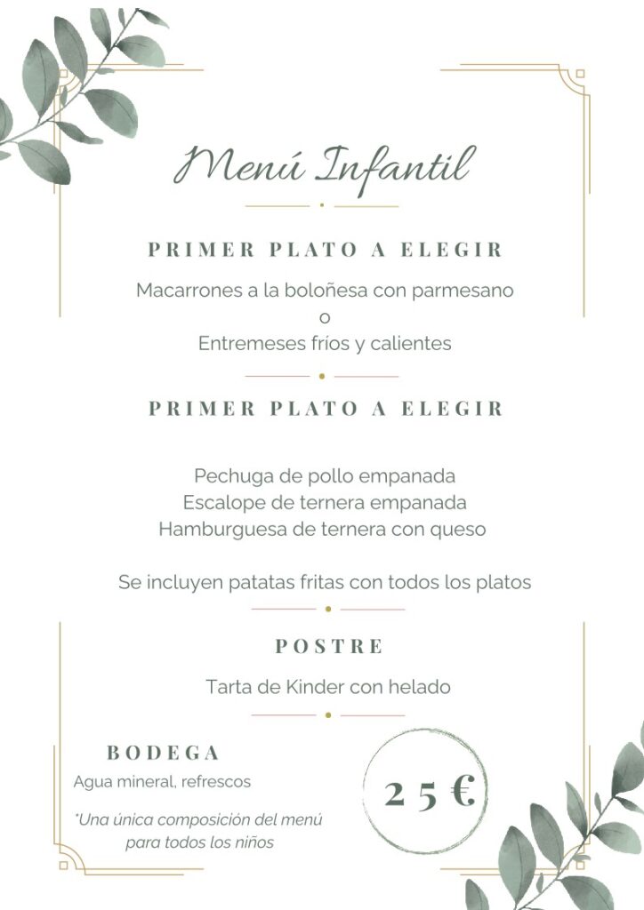 Menú infantil
